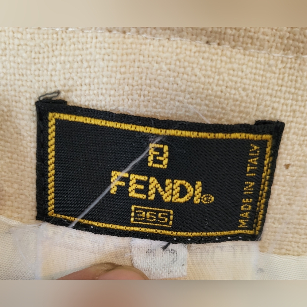 FENDI Vintage Blazer Size M* Woold Blend Patch Pockets Designer Tailor Fit Ivory - Picture 5 of 16